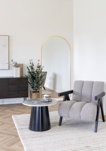 HOUSE NORDIC Brito salongbord - Salongbord, marmorlook, gr/svart<br>60x45 cm