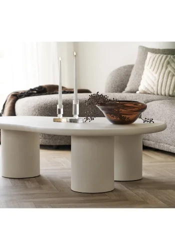 HOUSE NORDIC Palmera salongbord - Salongbord, sementutseende, lys gr 80x120x35 cm