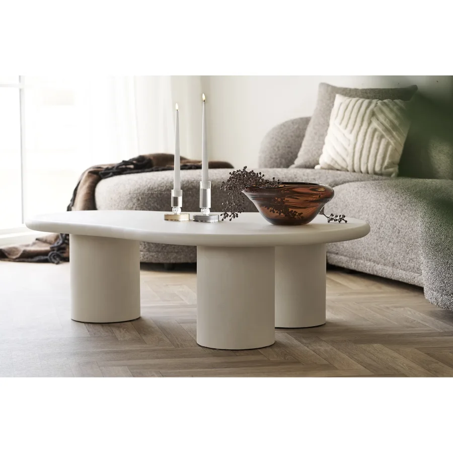 HOUSE NORDIC Palmera salongbord - Salongbord, sementutseende, lys gr 80x120x35 cm