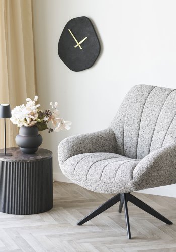 HOUSE NORDIC Rota h&ouml;rnbord, runt - m&ouml;rkbrunt dekorpapper med marmorlook (�45)