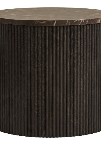 HOUSE NORDIC Rota h&ouml;rnbord, runt - m&ouml;rkbrunt dekorpapper med marmorlook (�45)