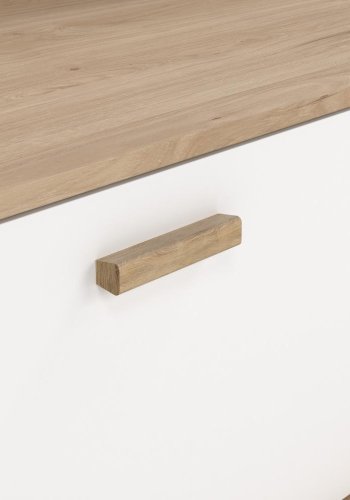 TVILUM Ikast TV-Schrank mit 1 T�r + 2 Schubladen, Jackson Hickory/Wei�, 181,9 x 51,2 x 61,6 cm