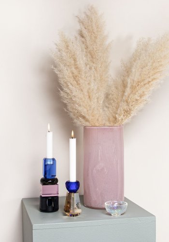 HOUSE OF SANDER Hyacinth lysestake - bl/smoky/rosa/mrkebltt glass (H:19)