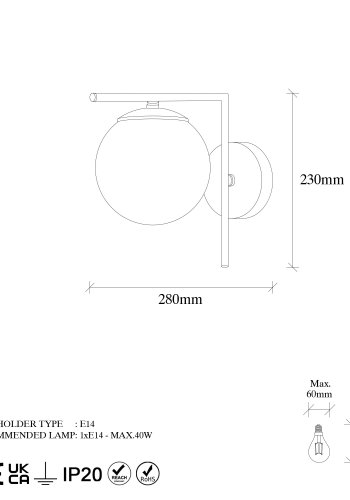 LUMI Castres vegglampe -211LMP1121