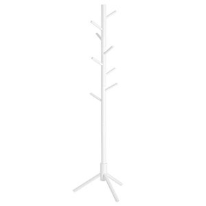 VASAGLE stumtjener, m. 8 kroge, 3 hjdemuligheder - hvid gummitr