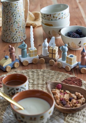 BLOOMINGVILLE MINI Junaid Geburtstagszug, Braun, MDF