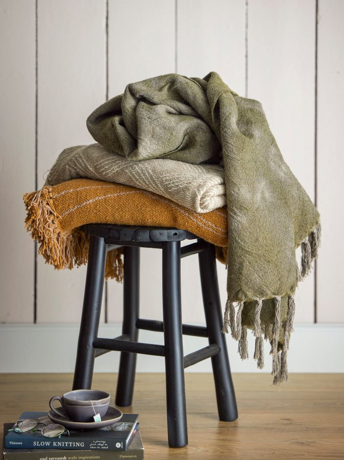 BLOOMINGVILLE Ginger Plaid, Grün, Wolle B: 125cm, L: 150cm