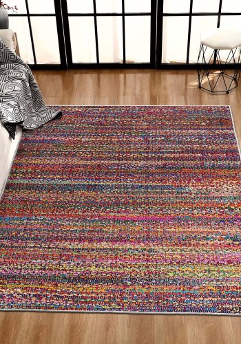 TEPPI W1077 gulvtppe, rektangulr - multifarvet polyester (160x230)