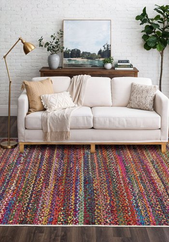 TEPPI W1077 gulvtppe, rektangulr - multifarvet polyester (180x280)