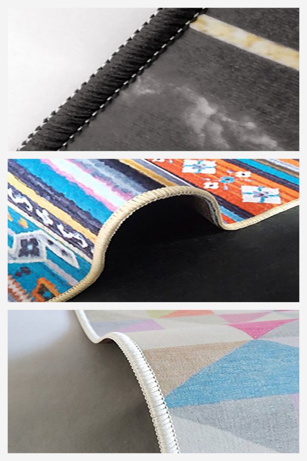 TEPPI W1196 gulvtppe, rektangulr - multifarvet polyester (120x180)