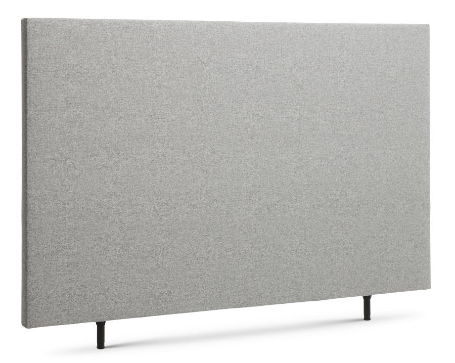 Vanlig sengegavl, hydejusterbar - lysegr polyesterstoff (L:180)