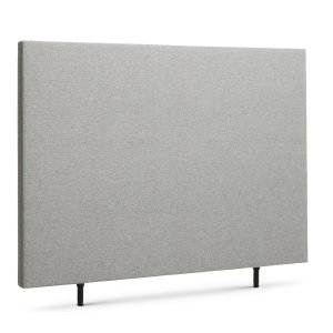 Plain sengegavl, hjdejusterbar - lysegr polyester stof (L:160)