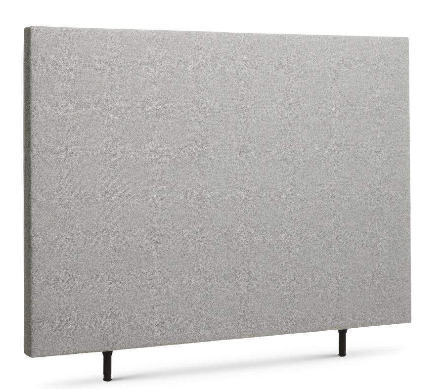 Vanlig sengegavl, hydejusterbar - lysegr polyesterstoff (L:160)