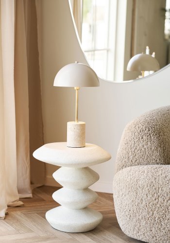 HOUSE NORDIC Blackburn sidobord, runt - vit fiberlera (�36)