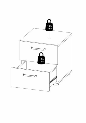 TWILUM Dallas sngbord, w. 2 ldor - brun folie (40x40,25)