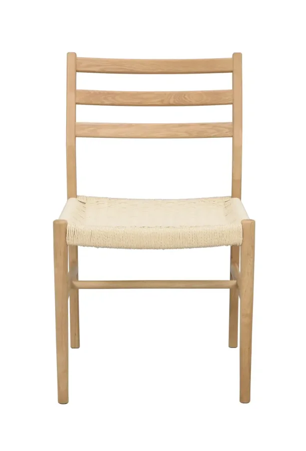 ROWICO Harlan spisestuestol - lys beige papirsnor og naturlig eik