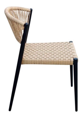 HOUSE OF SANDER Astrid spisestol - naturlig polyrattan og sort aluminium
