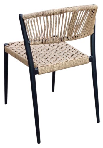 HOUSE OF SANDER Astrid spisestol - naturlig polyrattan og sort aluminium