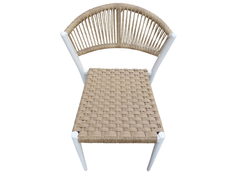 HOUSE OF SANDER Astrid spisestol - naturlig polyrattan og hvit aluminium