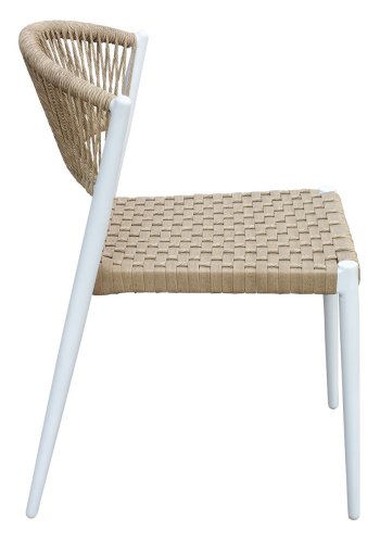 HOUSE OF SANDER Astrid spisestol - naturlig polyrattan og hvit aluminium