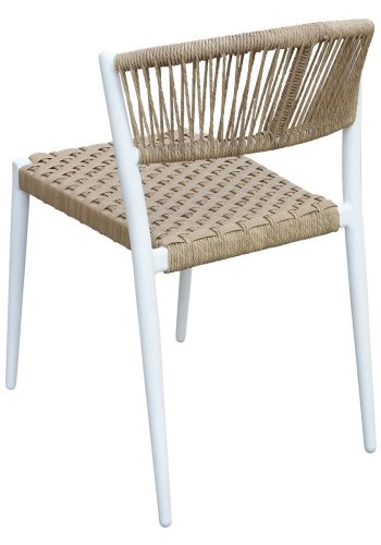 HOUSE OF SANDER Astrid spisestol - naturlig polyrattan og hvit aluminium