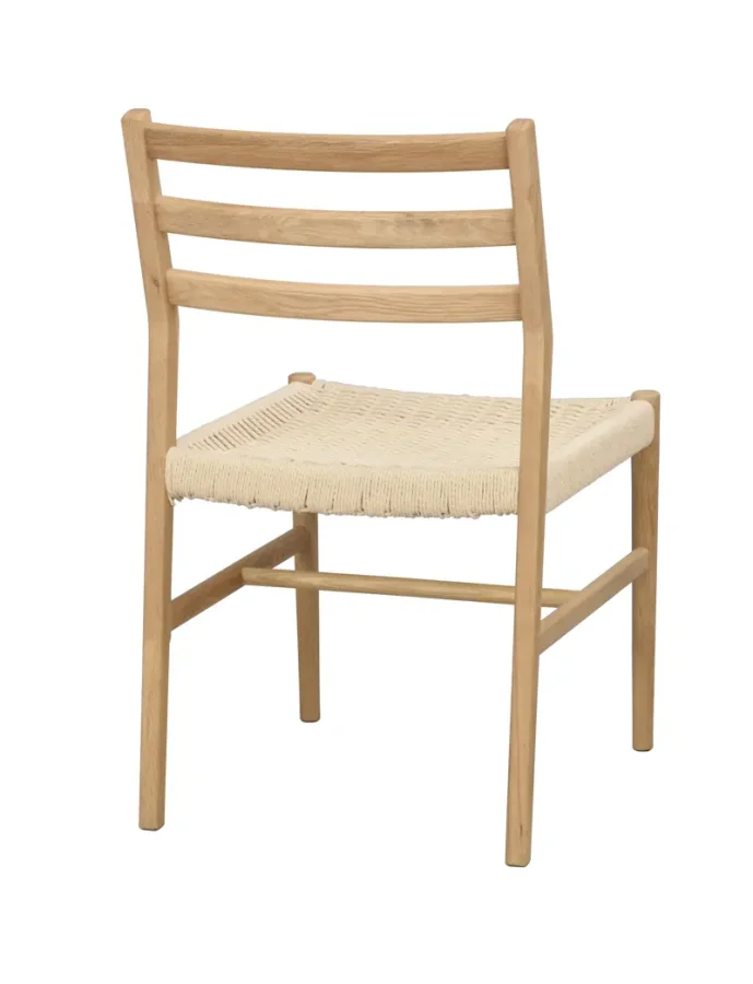ROWICO Harlan spisestuestol - lys beige papirsnor og naturlig eik