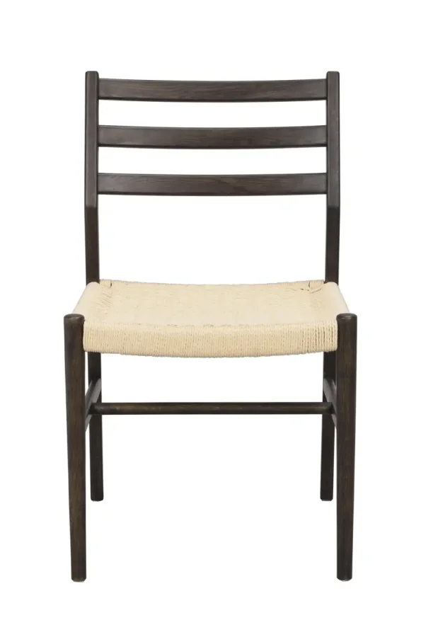 ROWICO Harlan spisestuestol - lys beige papirsnor og brun eik