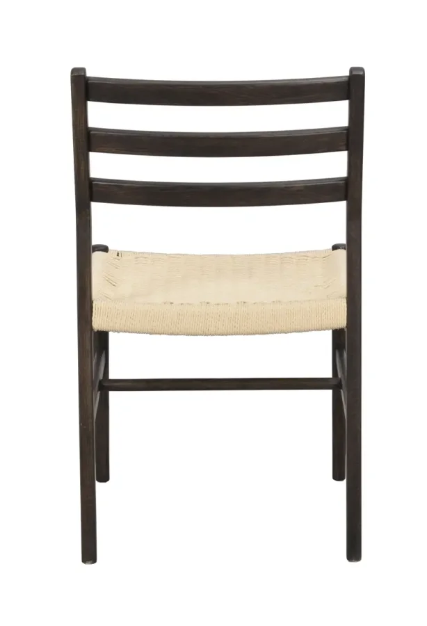 ROWICO Harlan spisestuestol - lys beige papirsnor og brun eik