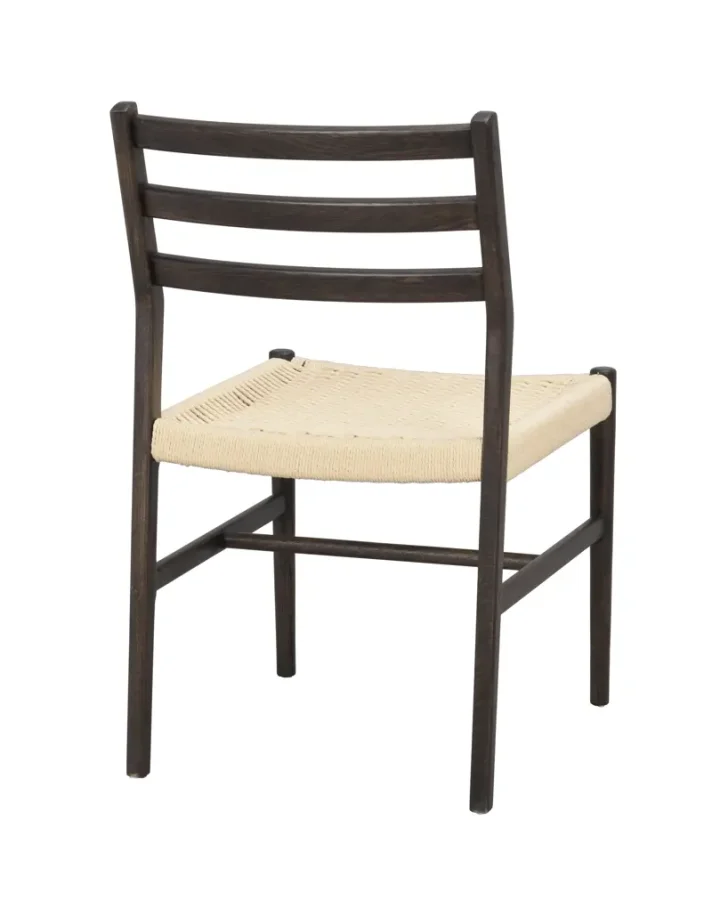 ROWICO Harlan spisestuestol - lys beige papirsnor og brun eik