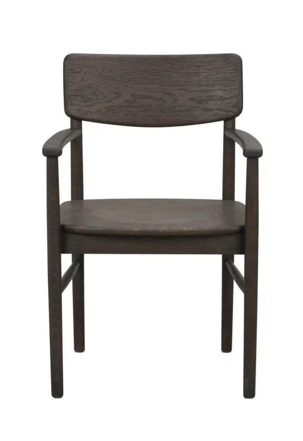 ROWICO Maidstone spisebordstol, m. armlen - brun eik