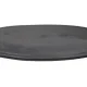 ROWICO Fulton setepute, rund - svart skinn-tekstil (38)