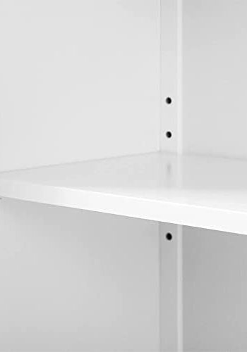 VASAGLE baderomsskap, m. 2 drer, 1 hydejusterbar hylle og 1 skuff - hvit MDF