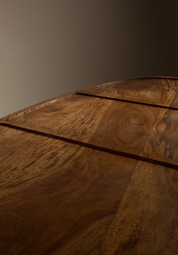 DUTCHBONE Sham salongbord, ovalt - brunt sheesham-tre og messingstl (sett med 2)