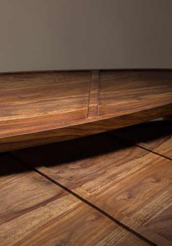 DUTCHBONE Sham salongbord, ovalt - brunt sheesham-tre og messingstl (sett med 2)