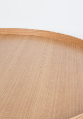 ZUIVER EIK brettbord, rundt - naturlig eik og sort stl (78)