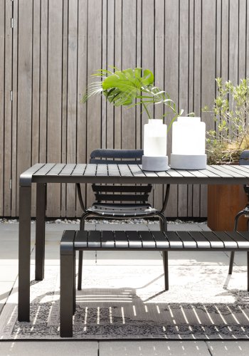 ZUIVER Vondel hagebord, rektangulrt - svart aluminium (168,5x87)