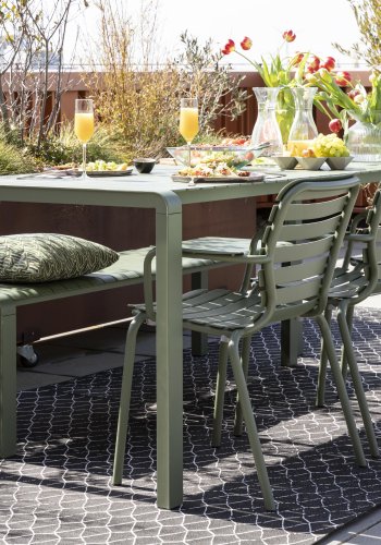 ZUIVER Vondel hagebord, rektangulrt - grnn aluminium (214x97)