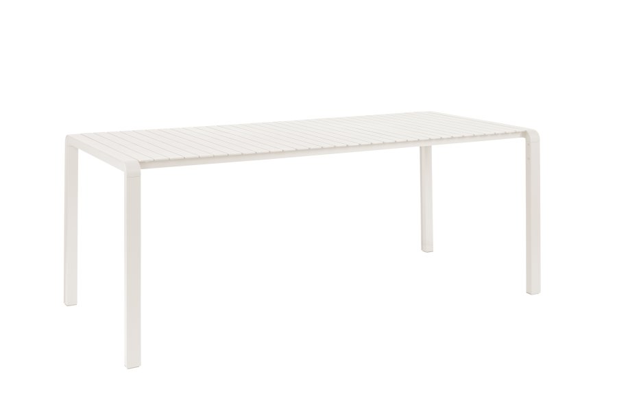 ZUIVER Vondel hagebord, rektangulrt - leirehvit aluminium (214x97)