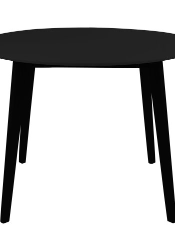 HOUSE NORDIC Vojens spisebord, rundt - svart MDF og gummitre (105)