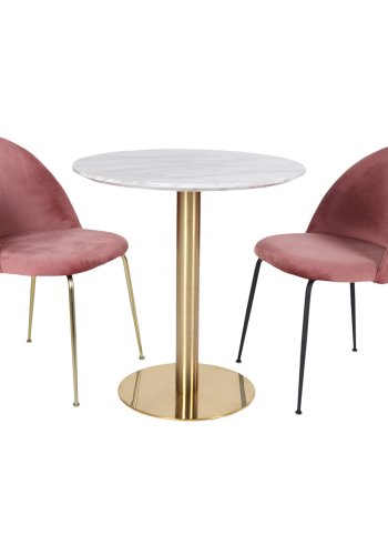 HOUSE NORDIC rundt Bolzano spisebord - hvitt tre og stl (70)