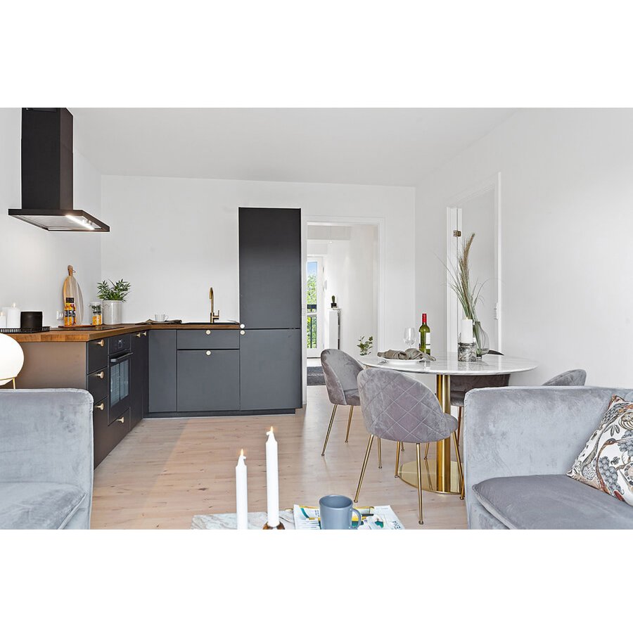 HOUSE NORDIC rundt Bolzano spisebord - hvitt tre og stl (90)