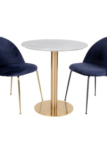 HOUSE NORDIC rundt Bolzano spisebord - hvitt tre og stl (90)