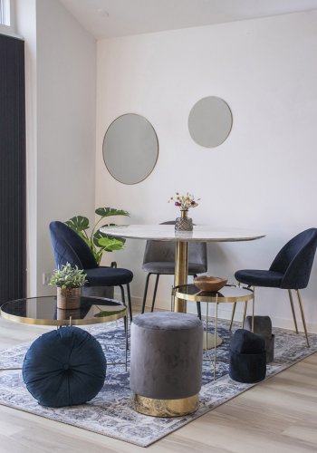 HOUSE NORDIC rundt Bolzano spisebord - hvitt tre og stl (110)