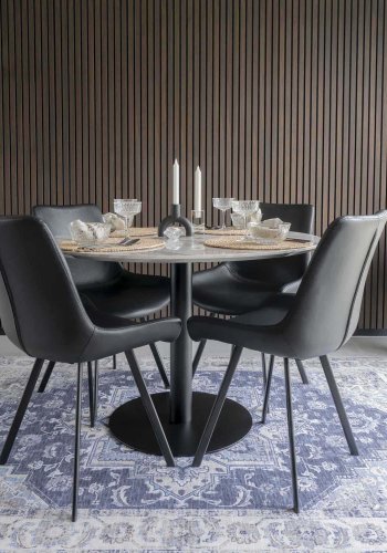 HOUSE NORDIC Bolzano spisebord - MDF med marmorlook og sort stl (110)