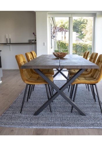 HOUSE NORDIC rektangulrt Toulon spisebord - rkt eik og metall (200x95)