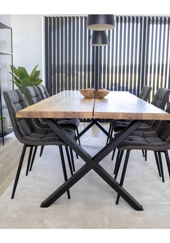 HOUSE NORDIC rektangulrt Toulon spisebord - naturlig eik og metall (200x95)