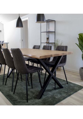 HOUSE NORDIC rektangulrt Toulon spisebord - naturlig eik og metall (200x95)