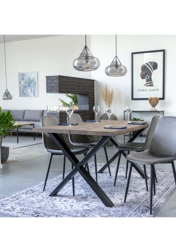 HOUSE NORDIC Toulon spisebord - brun eik og metall (140x95)