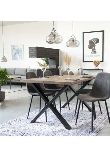 HOUSE NORDIC Toulon spisebord - brun eik og metall (140x95)