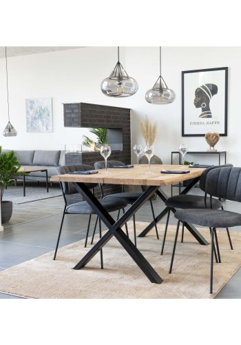 HOUSE NORDIC Toulon spisebord - naturlig eik og metall (140x95)